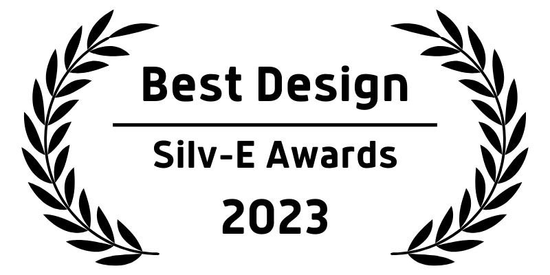 Award laurels surrounding this text: Best Design Silv-E Awards 2023